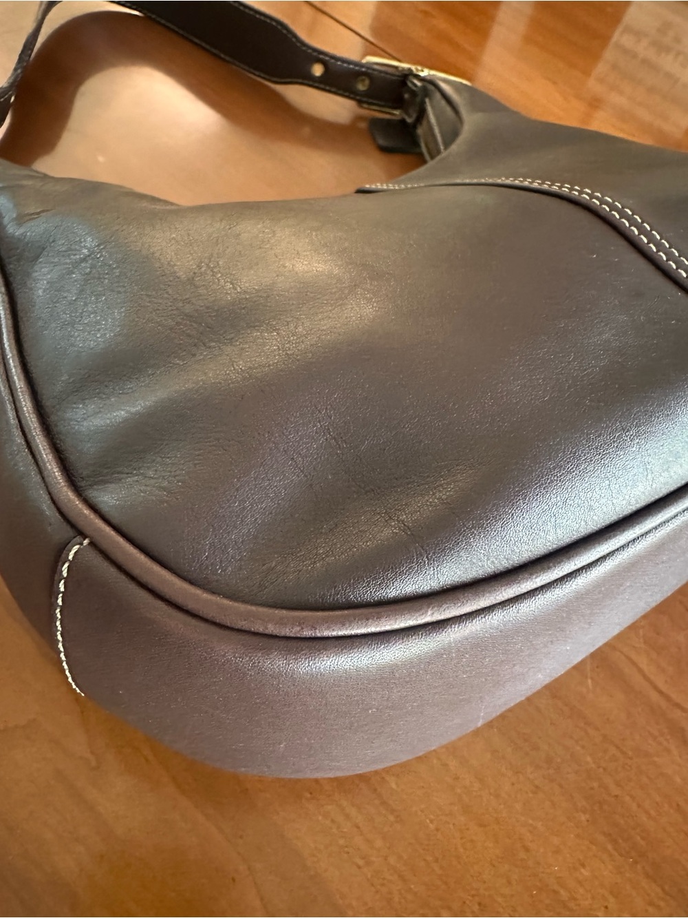 Vintage Coach Zoe Hobo Bag Brown Leather Y2K Shoulder Purse Classic Brass - Picture 7 of 11